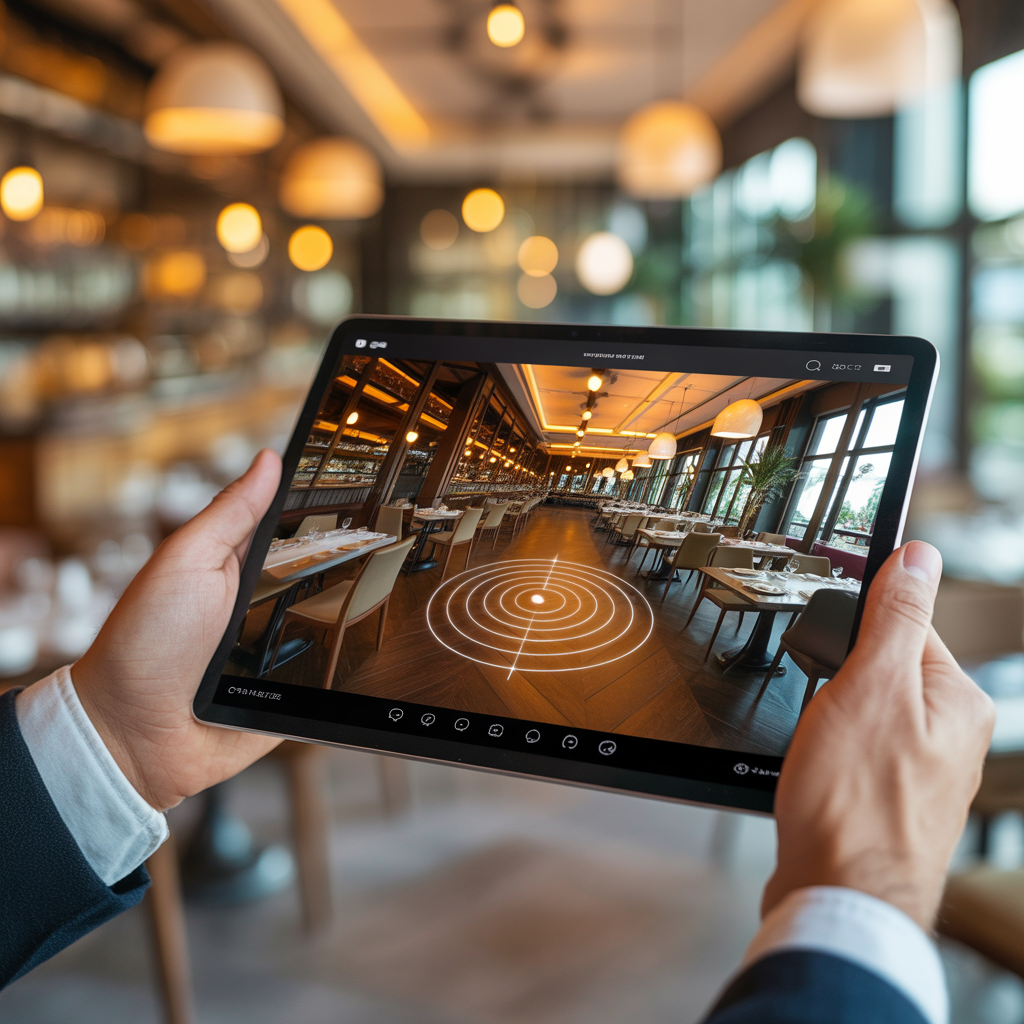 Vista interactiva de un Tour Virtual 360 para restaurantes y negocios gastronómicos